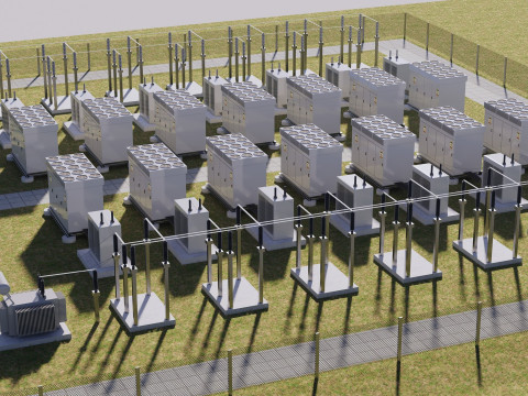 Centrale électrique de stockage sur batterie Modèle 3D
