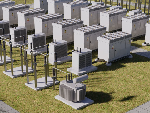 Centrale électrique de stockage sur batterie Modèle 3D