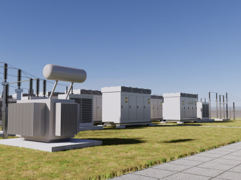 Centrale électrique de stockage sur batterie Modèle 3D
