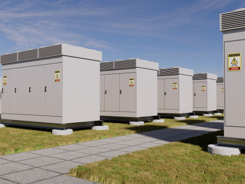 Centrale électrique de stockage sur batterie Modèle 3D