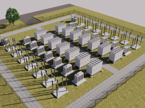 Centrale électrique de stockage sur batterie Modèle 3D