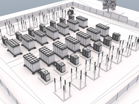 Centrale électrique de stockage sur batterie Modèle 3D