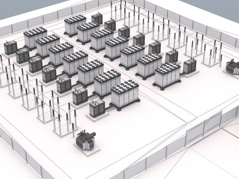 Centrale électrique de stockage sur batterie Modèle 3D