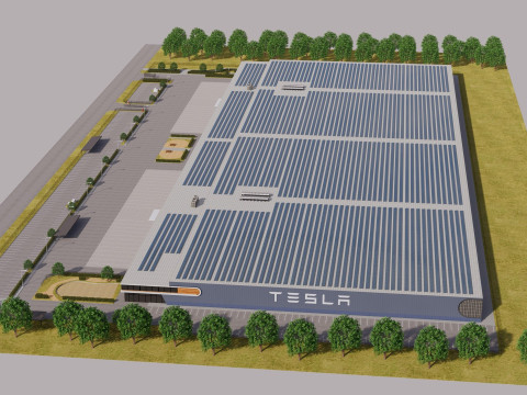 Tesla Giga-fabriek 3D Model