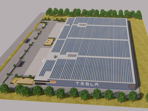 Tesla Giga Factory 3D Model