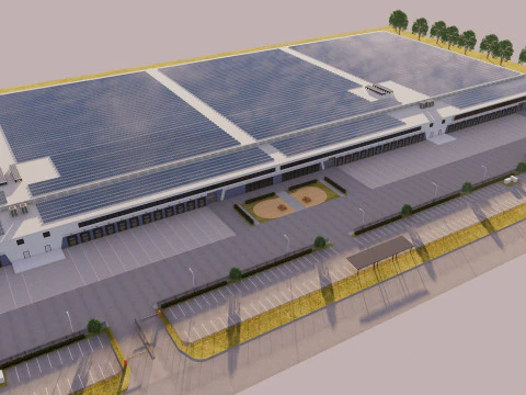 Tesla Giga Factory 3D Model