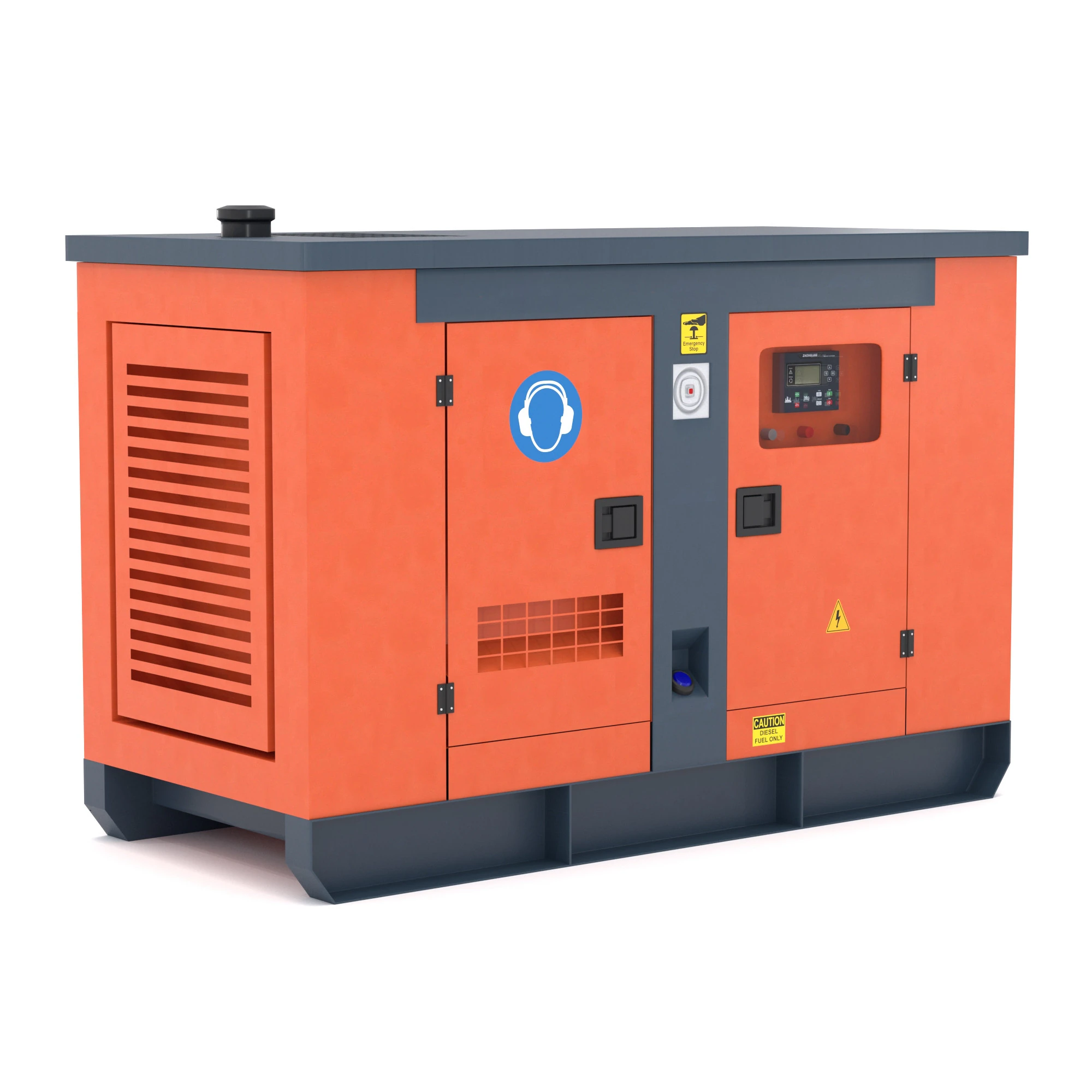 Diesel Generator 3D Model .c4d .max .obj .3ds .fbx .stl .blend 