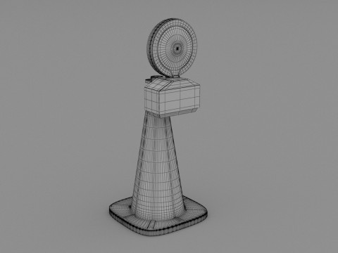 Traffic Cone with Safety Amber Warning Light 3D Model