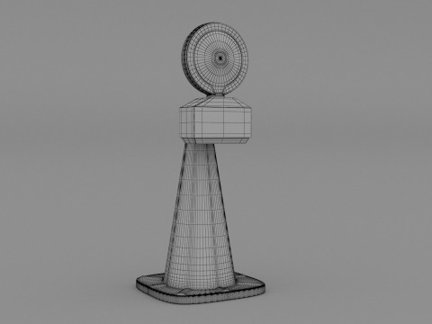 Traffic Cone with Safety Amber Warning Light 3D Model