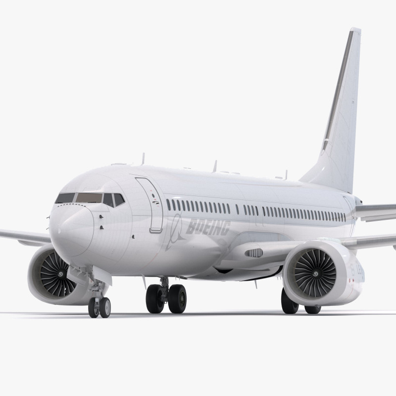 Boeing 737-800 MAX 3D Model .c4d .max .obj .3ds .fbx .stl .blend