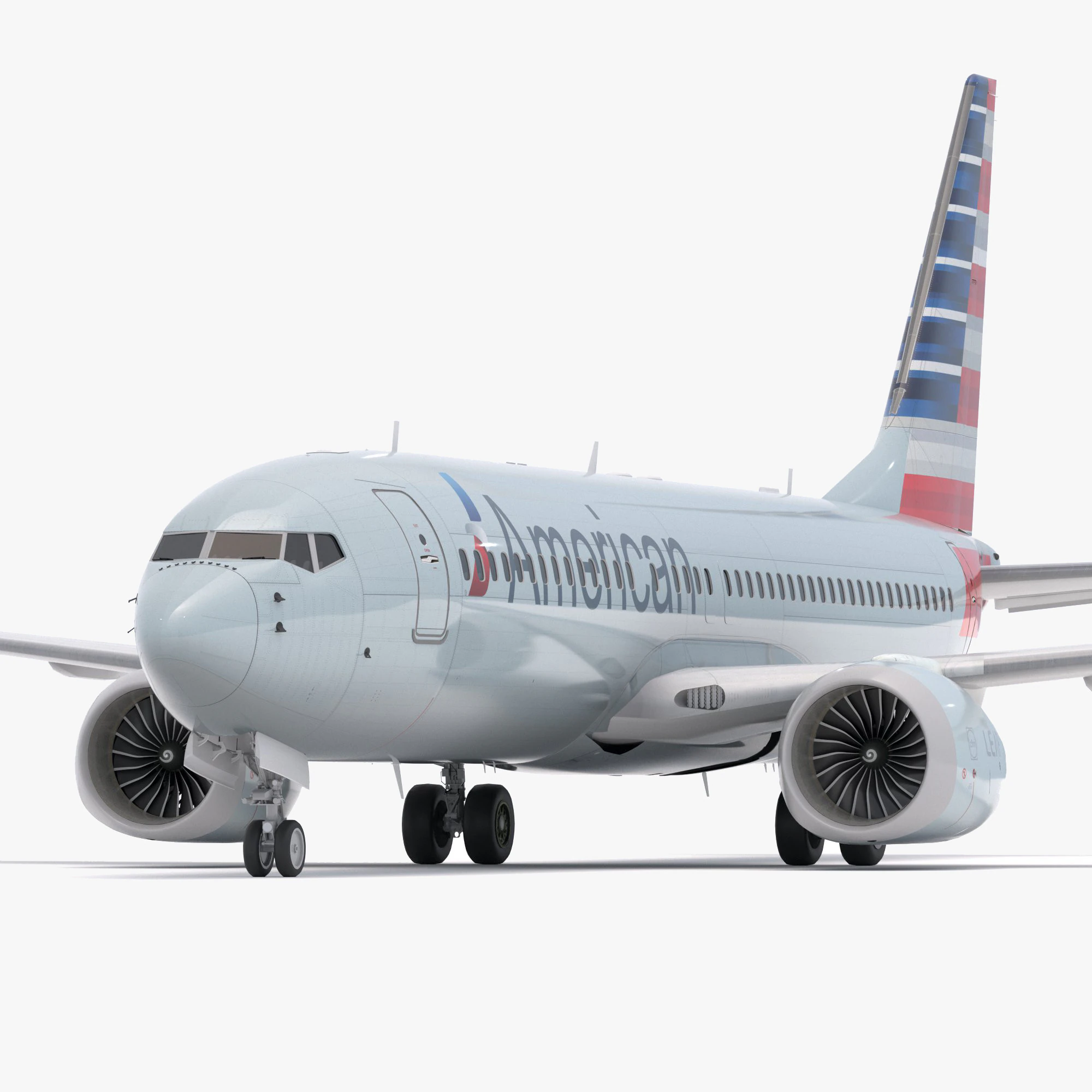 Boeing 737-800 MAX American Airlines 3D Model .c4d .max .obj .3ds .fbx .stl .blend 