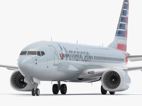Boeing 737-800MAX American Airlines Modello 3D