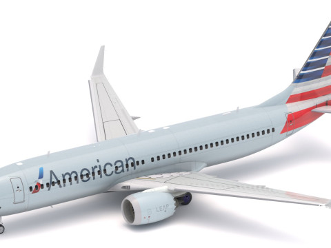 Boeing 737-800 MAX American Airlines 3D Model