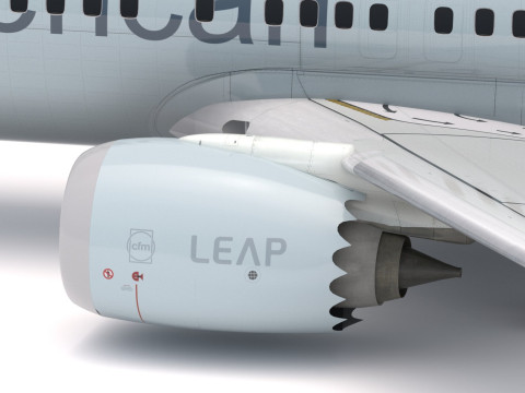 Boeing 737-800 MAX American Airlines 3D Model