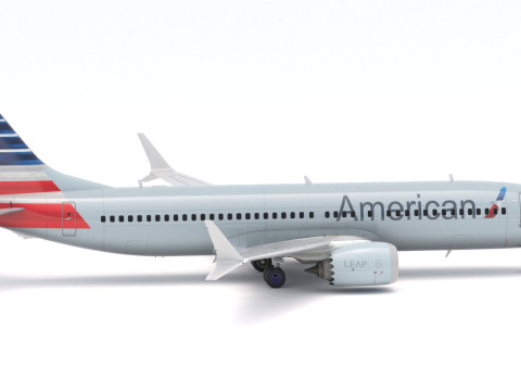 Boeing 737-800 MAX American Airlines 3D Model