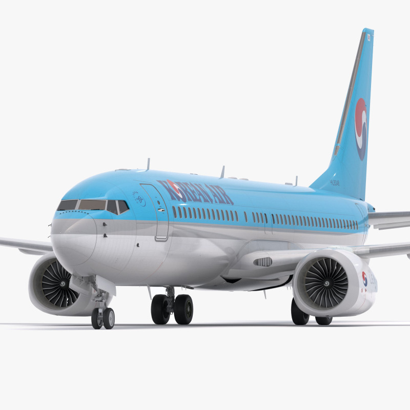 Boeing 737-800 MAX Koreański Air Model 3D .c4d .max .obj .3ds .fbx .stl .blend