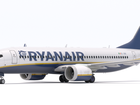 Boeing 737-800 MAX Ryanair Modelo 3D