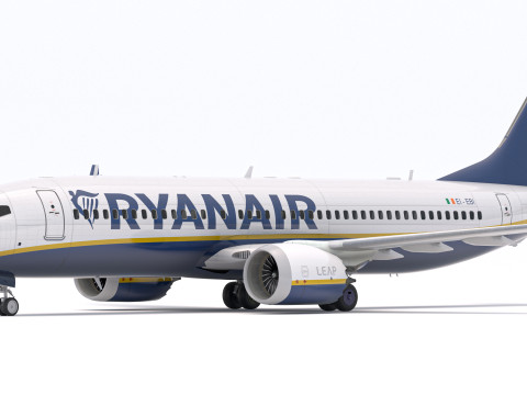 Boeing 737-800 MAX Ryanair Modelo 3D