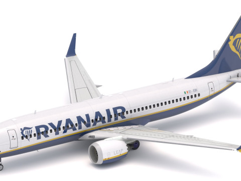 Boeing 737-800 MAX Ryanair Modelo 3D