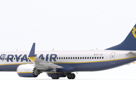 Boeing 737-800 MAX Ryanair 3D Model