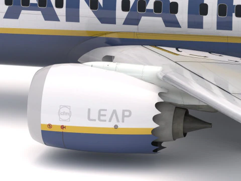 Boeing 737-800 MAX Ryanair 3D Model