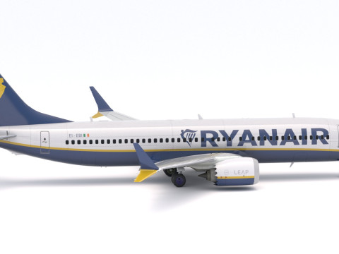 Boeing 737-800 MAX Ryanair Modelo 3D