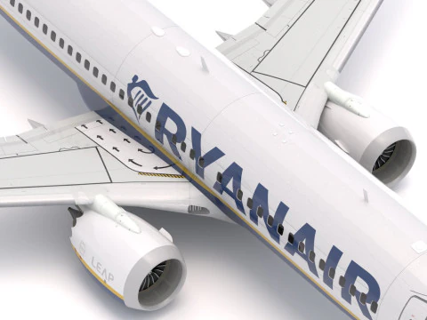 Boeing 737-800 MAX Ryanair 3D Model