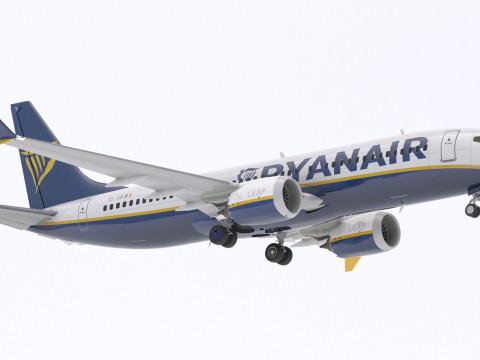 Boeing 737-800 MAX Ryanair Modelo 3D