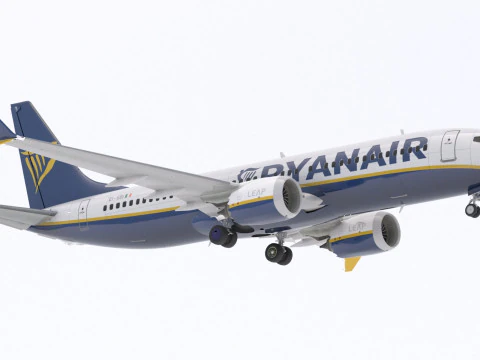 Boeing 737-800 MAX Ryanair 3D Model