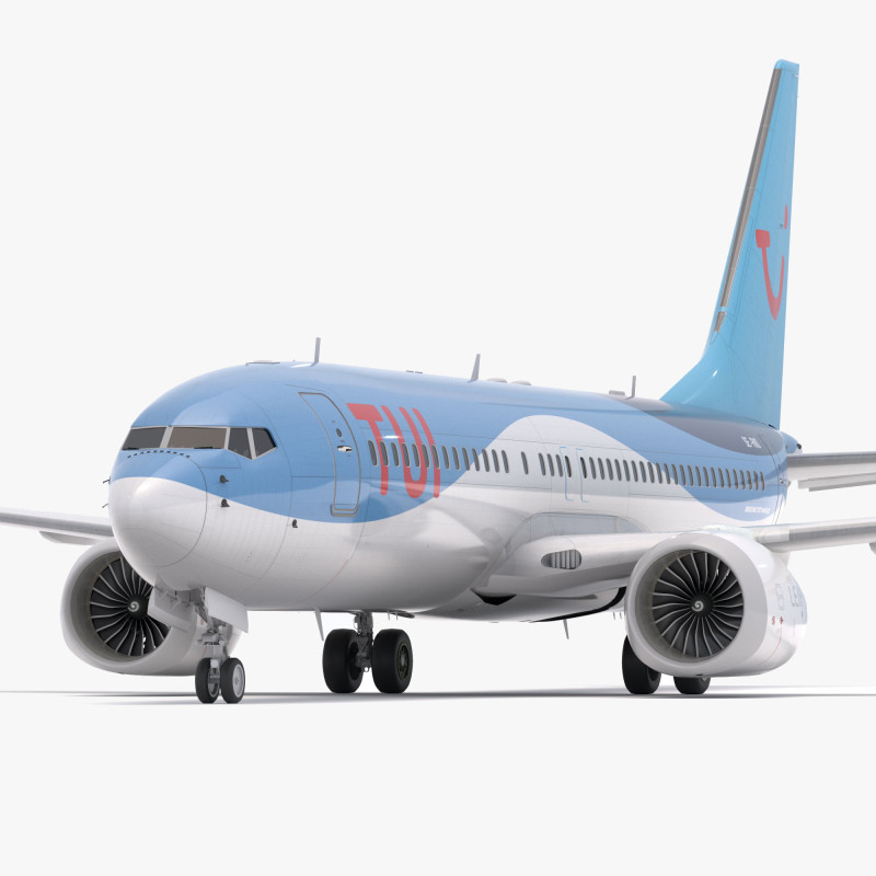 Boeing 737-800 MAX Tui Airlines 3D Model .c4d .max .obj .3ds .fbx .stl .blend 