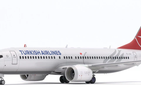 Boeing 737-800 MAX Turkish Airlines 3D Model