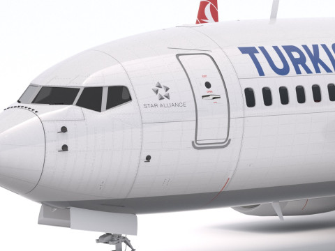Boeing 737-800 MAX companhias aéreas turcas Modelo 3D