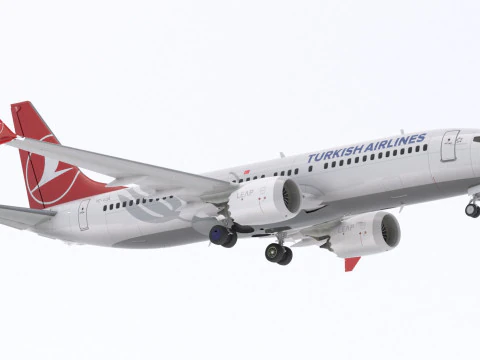 Boeing 737-800 MAX Turkish Airlines 3D Model