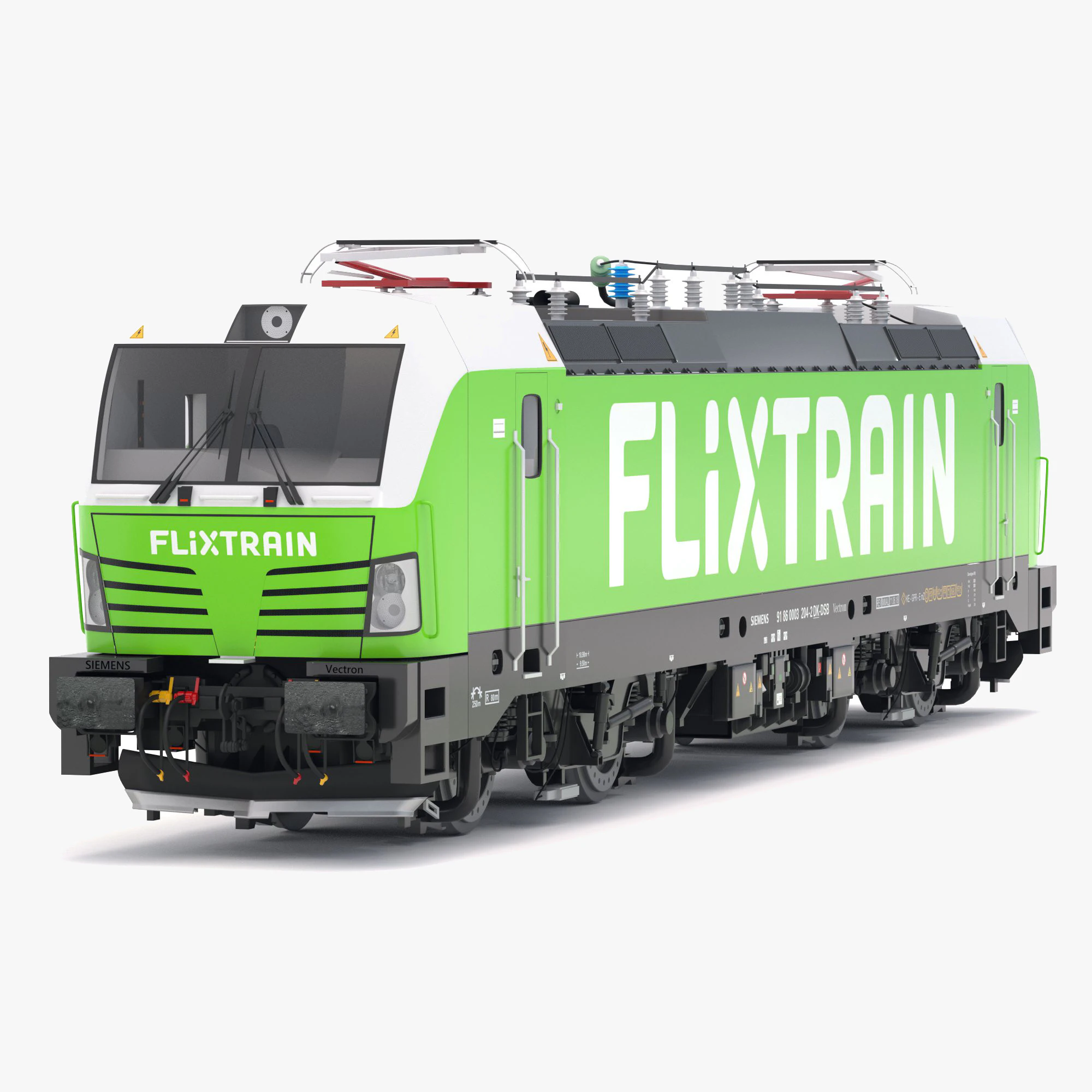 Siemens Vectron Flixtrain 3D Model .c4d .max .obj .3ds .fbx .stl .blend