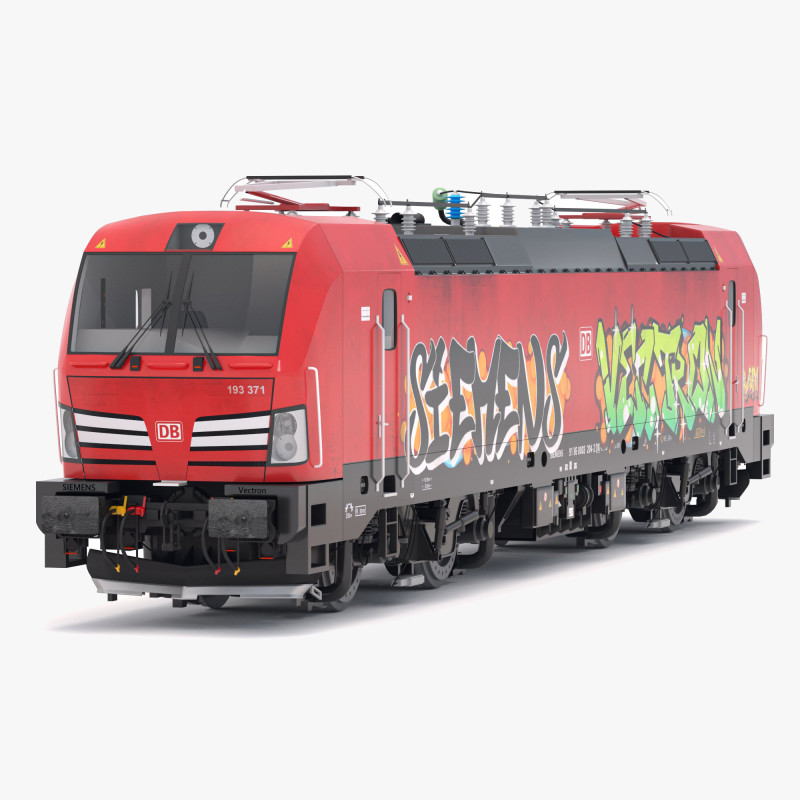 Siemens Vectron DB з графіті 3D Модель .c4d .max .obj .3ds .fbx .stl .blend