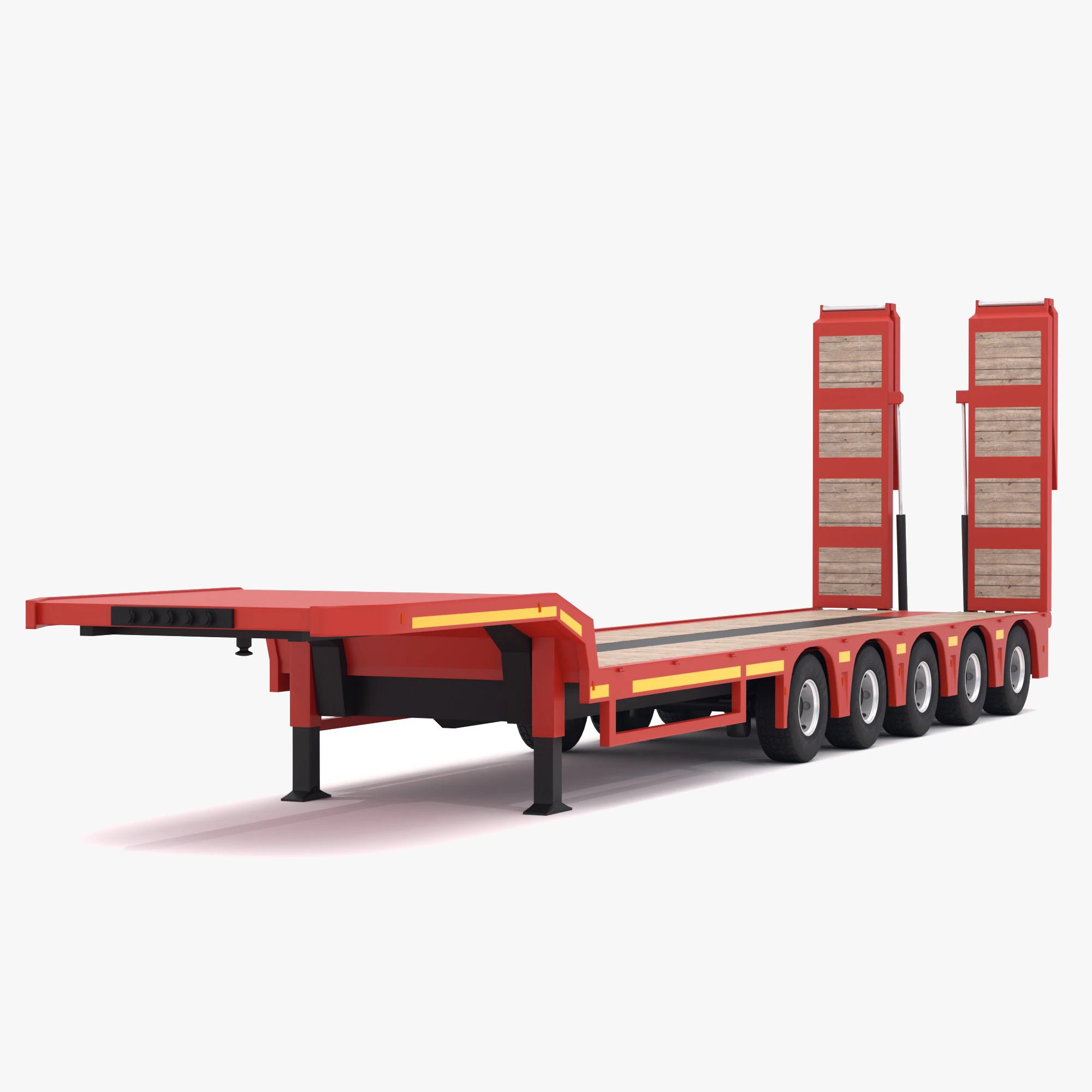 Lowboy Trailer 3D Model .c4d .max .obj .3ds .fbx .stl .blend 