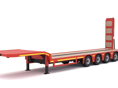 Lowboy Trailer 3D Model