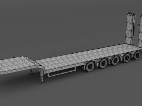 Lowboy Trailer 3D Model
