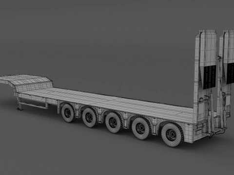 Lowboy Trailer 3D Model
