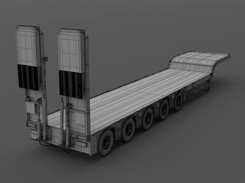 Lowboy Trailer 3D Model