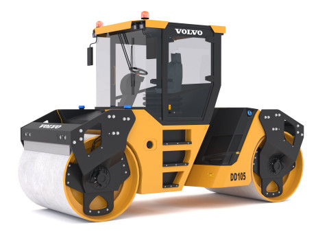 볼보 DD105 굴절식 탠덤 로드 롤러 3D 모델