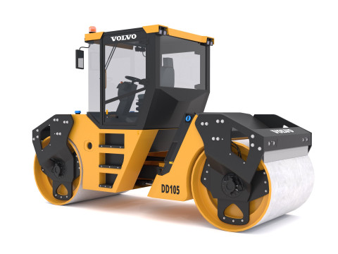 볼보 DD105 굴절식 탠덤 로드 롤러 3D 모델