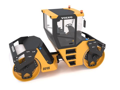 볼보 DD105 굴절식 탠덤 로드 롤러 3D 모델