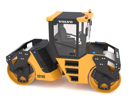 볼보 DD105 굴절식 탠덤 로드 롤러 3D 모델
