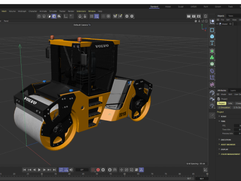 볼보 DD105 굴절식 탠덤 로드 롤러 3D 모델
