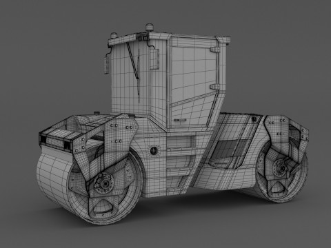 볼보 DD105 굴절식 탠덤 로드 롤러 3D 모델