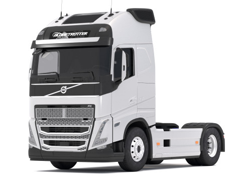 Volvo fh16 2021 dan Trailer Lowboy dengan Ekskavator EC300E Model 3D