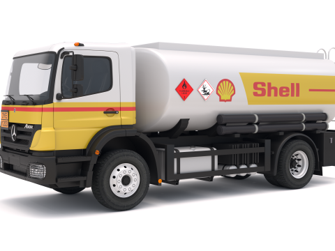 Camión cisterna Mercedes-Benz Axor Shell Modelo 3D