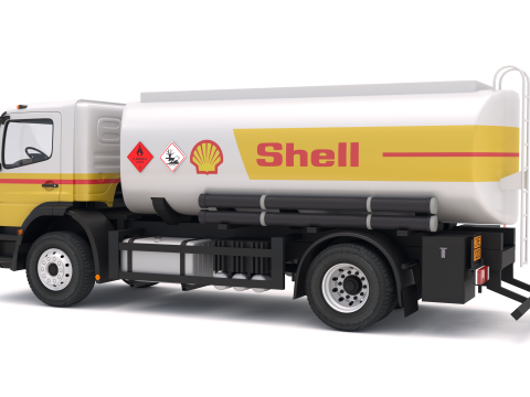 Camión cisterna Mercedes-Benz Axor Shell Modelo 3D