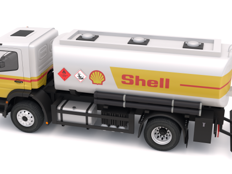 Camión cisterna Mercedes-Benz Axor Shell Modelo 3D